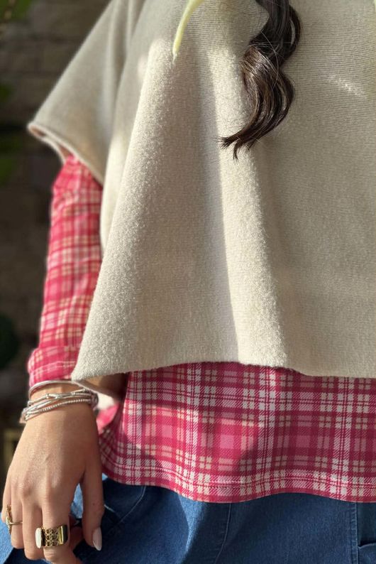 Bobby Mesh Layering Top Nevis Plaid Soft Red